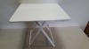 5 X WHITE COLOURED SQUARE TABLES SIZE - 80CM DIAMETER - (NOTE: FACTORY SECONDS SOME VENEER MAY BE LIFTING, MINOR SCRATCHES) - BOXED