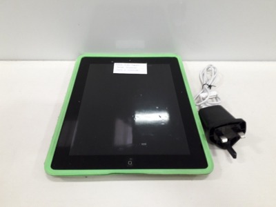 1 X APPLE 1 PAD TABLET WITH 32GB STORAGE COMES WITH CHARGER AND GREEN CASE