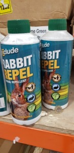 191 X BRAND NEW EXCLUDE RABBIT REPEL - NATURAL REPELLENT ( 900G) WORKS ON ALL LIVE ANIMALS