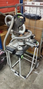 1 X USED FESTOOL ARMSTRONG PM3 MITRE SAW ( KS 60 E ) - FULLY WORKING ORDER , COMES WITH A WHEEL STAND BASE