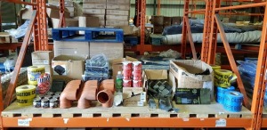 100 + PIECE MIXED LOT CONTAINING BRASSO METAL POLISH , YACHT VARNISH , MASK RESPIRATORS , CEMENT COLOUR DYE , POT POST SAVERS AND DRAINAGE PIPES ETC