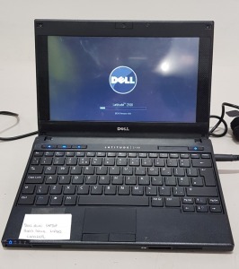 1 X DELL 2100 LAPTOP - HARD DRIVE WIPED - NO OS - WITH CHARGER ( SEE OUTSIDE IMAGE OF CASE COVER DAMAGE )