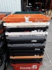 28 X STACKABLE TRAYS ( DEPTH 35CM - LENGTH 70 CM - WIDTH 40 CM ) IN VARIOUS COLOURS