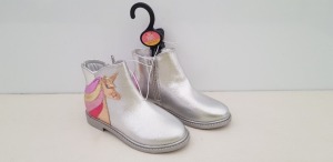 19 X BRAND NEW RETAIL BRANDED LITTLE KIDS UNICORN ZIP UP ANKLE BOOTS UK SIZE 12 KIDS