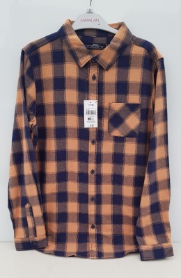 40 X BRAND NEW RETAIL BRANDED COOL KIDS CHEQUERED BUTTONED SHIRTS SIZE 13 YEARS, 12 YEARS RRP £10.00 (TOTAL RRP £400.00)