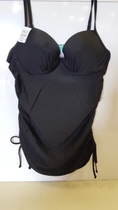 15 X BRAND NEW SPANX PUSH UP TANKINIS IN JET BLACK SIZE XL RRP $34.99 (TOTAL RRP $524.85)