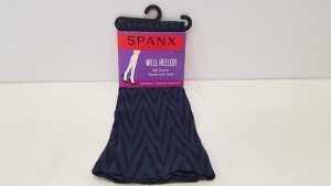 32 X BRAND NEW SPANX WELL HEELED SWEATER KNEE SOCKS IN HEATHER NAVY SIZE REGULAR RRP $18.00 (TOTAL RRP $576.00)