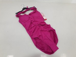 10 X BRAND NEW SPANX BERRY HALTER ONE PIECE SWIMSUITS SIZE 12 RRP $188.00 (TOTAL RRP $1880.00)