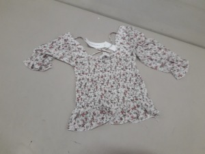 29 X BRAND NEW TOPSHOP FLOWER DETAILED BLOUSES UK SIZE 8 RRP £25.00 (TOTAL RRP £725.00)