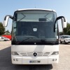 WHITE MERCEDES TOURO. ( DIESEL ) Reg : BU53ZWW Date of 1st Registration: 01/10/2003 Details: SINGLE DECK BUS / COACH 11967CC NO V5 OR MOT NO MILEAGE READOUT 1 X KEY 49 SEATS HAS TOILET 2 X TVS, PASSENGER DOOR REQUIRES SERVICE - 16