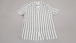 30 X BRAND NEW TOPMAN STRIPED BUTTONED SHIRTS IN SIZE SMALL AND LARGE RRP £25 (TOTAL RRP £750)