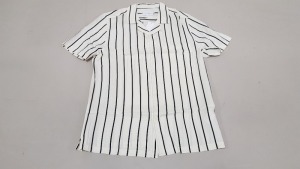 30 X BRAND NEW TOPMAN STRIPED BUTTONED SHIRTS IN SIZE MEDIUM RRP £25 (TOTAL RRP £750)