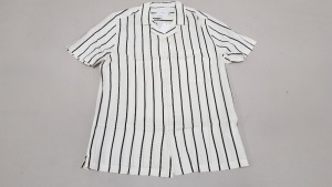 30 X BRAND NEW TOPMAN STRIPED BUTTONED SHIRTS IN SIZE EXTRA SMALL, SMALL AND MEDIUM RRP £25 (TOTAL RRP £750)
