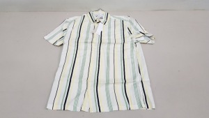 27 X BRAND NEW TOPMAN MULTI-STRIPED BUTTONED SHIRTS IN SIZE LARGE RRP £25 (TOTAL RRP £675)