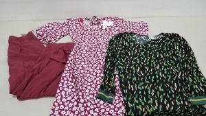 18 PIECE MIXED CLOTHING LOT CONTAINING TOPSHOP PANTS NEWLOOK FLOWER DETAILED DRESS, JUNA ROSE LEAF DETAILED DRESS, ETC