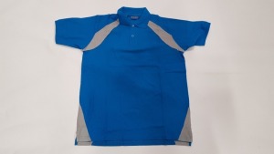 51 X BRAND NEW PAPINI CYAN / SILVER POLO SHIRTS IN LARGE AND SMALL