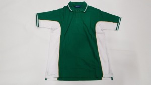 50 X BRAND NEW PAPINI EMERALD / WHITE POLO SHIRTS IN MEDIUM