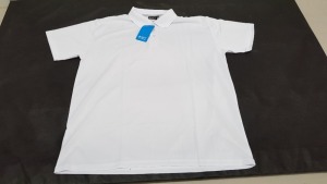 50 X BRAND NEW PAPINI CLIMATE WHITE POLO SHIRTS SIZE LARGE