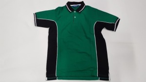 48 X BRAND NEW PAPINI GREEN/BLACK POLO SHIRTS IN SIZE S