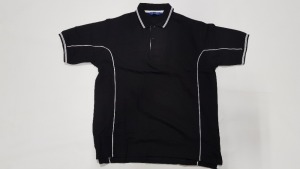 50 X BRAND NEW PAPINI BLACK/WHITE POLO SHIRTS IN SIZE L