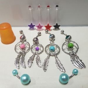 APPROX 500 X BRAND NEW BELLY RING/BARS IN VARIOUS STYLES