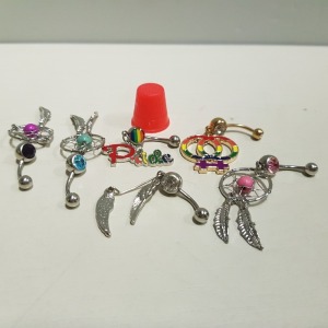 APPROX 500 X BRAND NEW BELLY RING/BARS IN VARIOUS STYLES