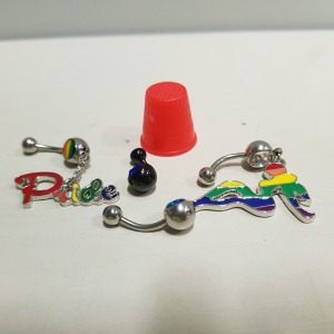 APPROX 500 X BRAND NEW BELLY RING/BARS IN VARIOUS STYLES