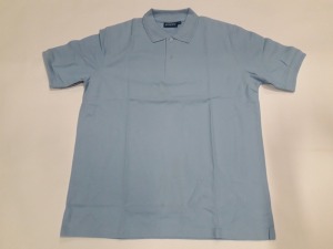 53 X BRAND NEW PAPINI SKY BLUE POLO SHIRTS SIZE L and 4XL