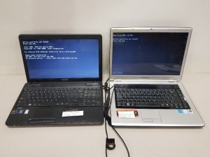 1 X TOSHIBA LAPTOP AND SAMSUNG LAPTOP WITH CHARGERS - R510 AND C850D (NO O/S)