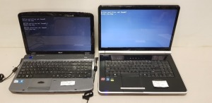 1 X ACER LAPTOP AND PACARD BELL LAPTOP WITH CHARGERS - ACER 5738 (NO O/S)