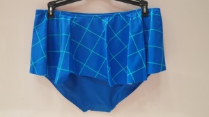 14 X BRAND NEW SPANX SHAPING SUITS IN ELECTRICAL BLUE GEO IN SIZE 10 AND 12 RRP $78.00 (TOTAL RRP $1092.00)