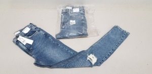 10 X BRAND NEW TOPSHOP JAMIE RIPPED BLUE DENIM JEANS UK SIZE 10