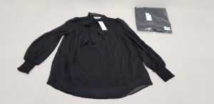 15 X BRAND NEW DOROTHY PERKINS BLACK BLOUSES UK SIZE 10 AND 12 RRP £24.00 (TOTAL RRP £360.00)