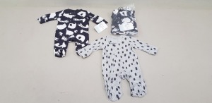 25 X BRAND NEW MAC AND MOON 2 PACK OF BABY GROWS UK SIZE NEWBORN