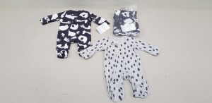 25 X BRAND NEW MAC AND MOON 2 PACK OF BABY GROWS UK SIZE NEWBORN