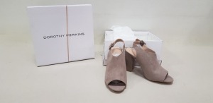 15 X BRAND NEW DOROTHY PERKINS HEELED SANDALS IN TAUPE SIZE 5 RRP £28.00 (TOTAL RRP £420.00)