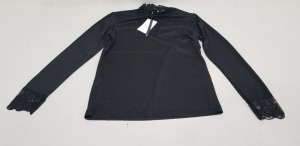 25 X BRAND NEW JACQUELINE DE YONG HIGH NECK TOPS SIZE XL RRP £16.00 (TOTAL RRP £400.00)