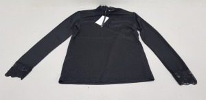 25 X BRAND NEW JACQUELINE DE YONG HIGH NECK TOPS SIZE L RRP £16.00 (TOTAL RRP £400.00)