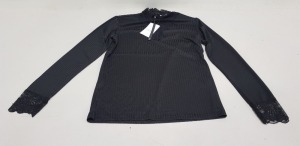 25 X BRAND NEW JACQUELINE DE YONG HIGH NECK TOPS SIZE L RRP £16.00 (TOTAL RRP £400.00)