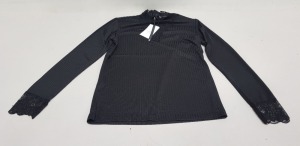 25 X BRAND NEW JACQUELINE DE YONG HIGH NECK TOPS SIZE M RRP £16.00 (TOTAL RRP £400.00)