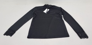 25 X BRAND NEW JACQUELINE DE YONG HIGH NECK TOPS SIZE M RRP £16.00 (TOTAL RRP £400.00)