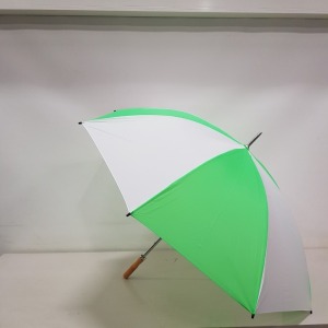 30 X BRAND NEW WHITE AND GREEN LARGE GOLF UMBRELLAS (1 BOX)