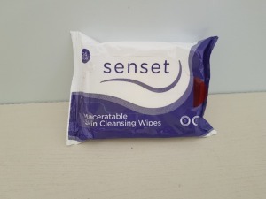 960 X BRAND NEW SENSET MACERATABLE SKIN CLEANING WIPES ( FLUSHABLE WIPES ) - COMES ON FULL PALLET IN 40 BOXES