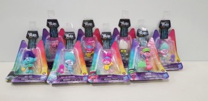 50 X BRAND NEW SETS OF 8 DREAMWORKS TROLLS WORLD TOUR DIFFERENT TROLL CHARACTERS TO INCLUDE COOPER , POPPY AND MERMAID ETC ( COMES IN 50 BOXES )