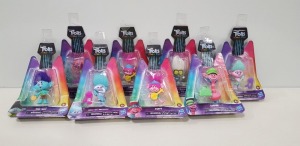 50 X BRAND NEW SETS OF 8 DREAMWORKS TROLLS WORLD TOUR DIFFERENT TROLL CHARACTERS TO INCLUDE COOPER , POPPY AND MERMAID ETC ( COMES IN 50 BOXES )