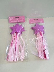 1320 X BRAND NEW PACKS OF 10 HOME COLLECTION PARTY WANDS IN GLITTER PINK ( COMES IN 55 BOXES )