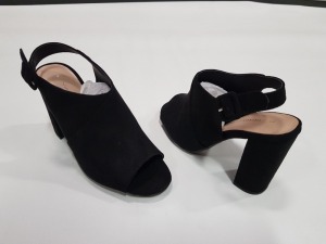 18 X BRAND NEW DOROTHY PERKINS BLACK SAVO HEELED SANDALS UK SIZE 3 RRP £28.00 (504.00)