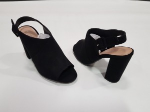 18 X BRAND NEW DOROTHY PERKINS BLACK SAVO HEELED SANDALS UK SIZE 3 RRP £28.00 (504.00)