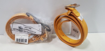 150 X BRAND NEW DOROTHY PERKINS MUSTARD BELTS SIZE MEDIUM RRP £5.00 (TOTAL RRP £750.00)