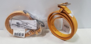 150 X BRAND NEW DOROTHY PERKINS MUSTARD BELTS SIZE SMALL RRP £5.00 (TOTAL RRP £750.00)